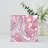 Invitation Rose et sequin iridescent violet (Debout devant)