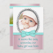 Invitation Rose et Turquoise Bleu Doux 16 Partie (Devant / Derrière)