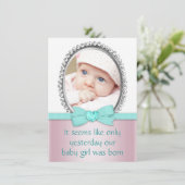 Invitation Rose et Turquoise Bleu Doux 16 Partie (Debout devant)