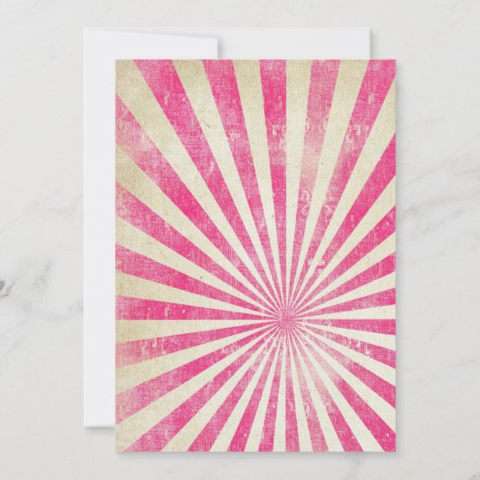 Invitation Rose et turquoise d'invitation de cirque (Dos)