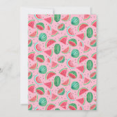 Invitation Rose et vert d'été pour le premier anniversaire Pa (Dos)