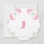 Invitation Rose et vert Vintage moderne Mariage damassé (Dos)