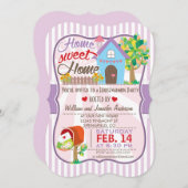 Invitation Rose et violet mignon, Soirée de réchauffement des (Devant / Derrière)