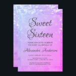 Invitation Rose et violet sucré 16 fête d'anniversaire<br><div class="desc">Invitation Feuille Confetti Sweet sixteen rose et violet. Cette invitation est parfaite pour une fête d'anniversaire violet et rose ombre à thème Foil Girl's Sweet 16. Veuillez contacter le concepteur pour les articles correspondants.</div>
