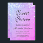 Invitation Rose et violet sucré 16 fête d'anniversaire<br><div class="desc">Invitation Feuille Confetti Sweet sixteen rose et violet. Cette invitation est parfaite pour une fête d'anniversaire violet et rose ombre à thème Foil Girl's Sweet 16. Veuillez contacter le concepteur pour les articles correspondants.</div>