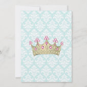 Invitation Rose ethnique d'Aqua de couronne d'or de princesse (Dos)
