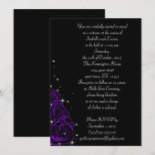 Invitation Rose étincelant Mariage de Goth moderne (Devant / Derrière)