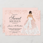 Invitation rose étincelant or parties scintillant robe de  ch (Devant / Derrière)