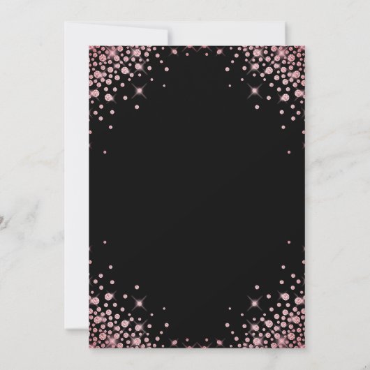 Invitation Rose étincelant Parties scintillant d'or noir 21e  (Dos)