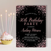 Invitation Rose étincelant Parties scintillant d'or noir 30e 