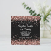 Invitation Rose étincelant Parties scintillant or 75e anniver (Debout devant)