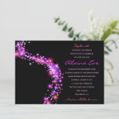Invitation ROSE ÉTOILES FLEURIES Juives Baby Naming Invitatio (Debout devant)