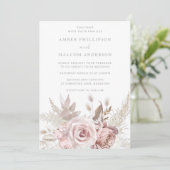 Invitation Rose étonnant Floral Mariage (Debout devant)