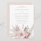 Invitation Rose étonnant Floral Mariage (Devant / Derrière)