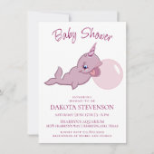 Invitation Rose étroit | Girly Kawaii Chibi Bubblegum Douche (Devant)