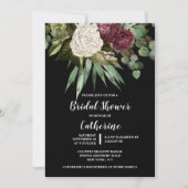 Invitation Rose eucalyptus feuille verdure fleurie chic (Devant)