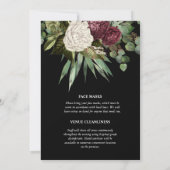 Invitation Rose eucalyptus feuille verdure fleurie chic (Dos)