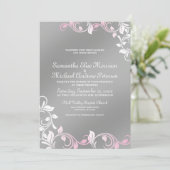 Invitation Rose|Faire-part de mariage en argent (Debout devant)
