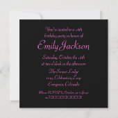 Invitation rose faite sur commande de rayure de (Dos)