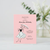 Invitation rose Fête de l'mariée (Debout devant)