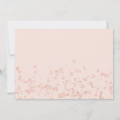 Invitation Rose feuille d'or confetti photo blush Sweet 16 (Dos)