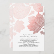 Rose Feuilles d'or Elegant Mariage de automne blan