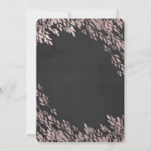 Invitation Rose Feuilles or Noir Chalk Chic Rustique Mariage (Dos)