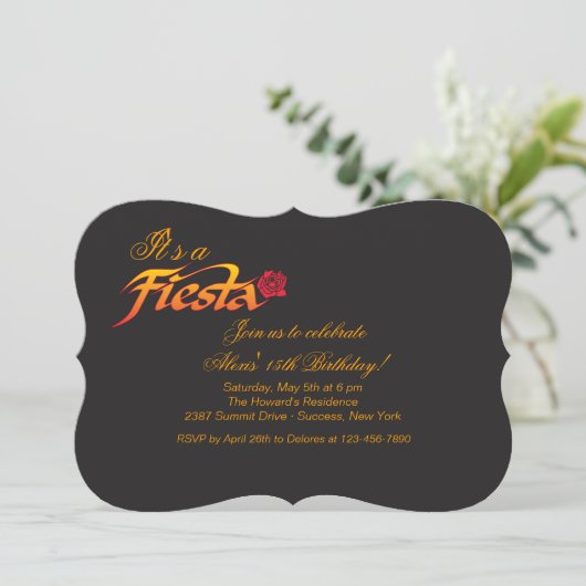 Invitation Rose Fiesta (Debout devant)