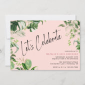 Invitation Rose Fille | Tropical Summer Adult Birthday (Devant)