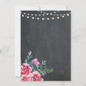 Invitation rose fleur féminine au dîner de retrait (Dos)