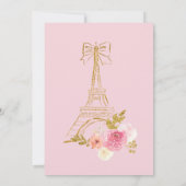 Invitation Rose Fleur Paris Chic Quinceanera (Dos)