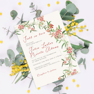 Invitation Rose Fleur Sauvage Rose Pâques Guirlande Mariage