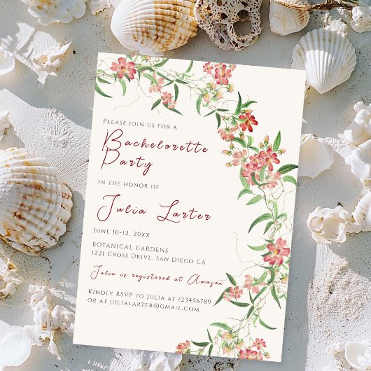 Invitation Rose Fleur sauvage rose Print