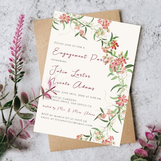 Invitation Rose fleur sauvage Spring Garland