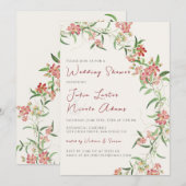 Invitation Rose fleur sauvage Spring Garland Wedding shower (Devant / Derrière)