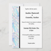 Invitation Rose FLEURI BLANC BLACK TRIM BLANC (Devant)