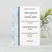 Invitation Rose FLEURI BLANC BLACK TRIM BLANC (Debout devant)