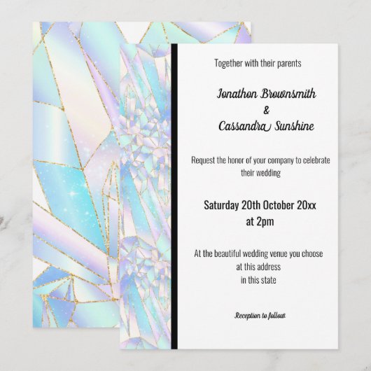 Invitation Rose FLEURI BLANC BLACK TRIM BLANC (Devant / Derrière)