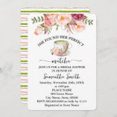 Invitation Rose Floral A Trouvé Sa Fête des mariées Parfaite (Devant / Derrière)