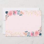 Invitation Rose Floral Automne Citrouille 1er anniversaire Ph (Dos)