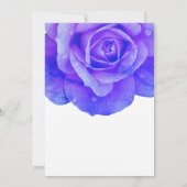 Invitation Rose Floral Bleu Fleurs Monogrammes Mariage élégan (Dos)