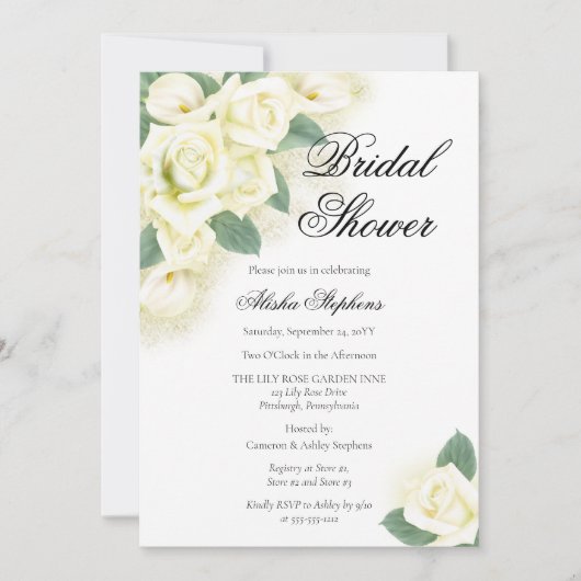 Invitation rose Floral Bouquet de nuptiale (Devant)