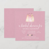 Invitation rose Floral Bridal (Devant / Derrière)