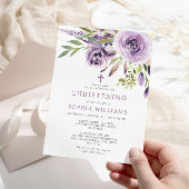 Invitation Rose Floral Christening