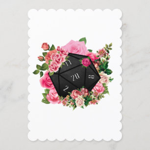 Invitation Rose Floral D20 Tabletop Dice RPG