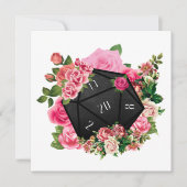 Invitation Rose Floral D20 Tabletop Dice RPG (Devant)