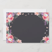 Invitation Rose floral de fille de baby shower d'invitation (Dos)