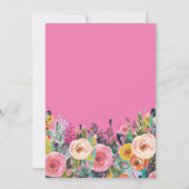 Invitation Rose floral d'invitation de thé de Fête de la (Dos)