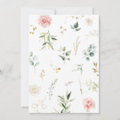 Invitation Rose Floral Doux Petit Baby shower Citrouille (Dos)