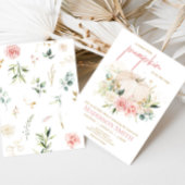 Invitation Rose Floral Doux Petit Baby shower Citrouille